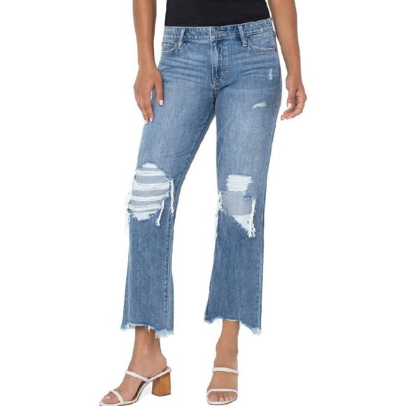 Liverpool Kennedy Crop Strighleg Jean Mcallaster Wash